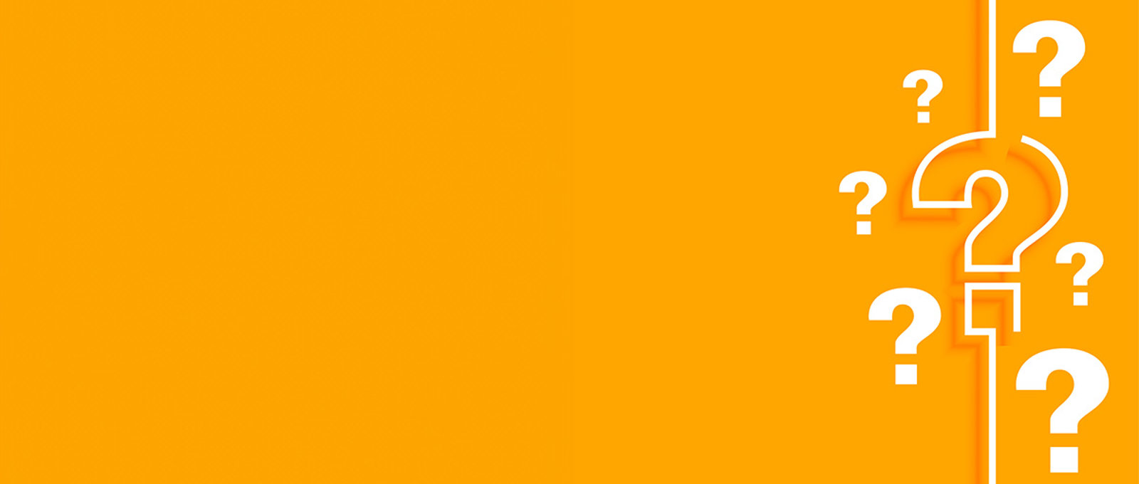 Several White Question Marks On An Organge Background