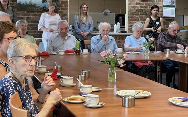 School choir performing for Warwick Court, Daventry customers 7